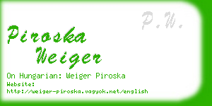 piroska weiger business card